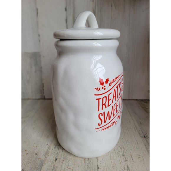 Hallmark treats sweets cookie‎ jar white Xmas home decor figure kitchen - Picture 2 of 6
